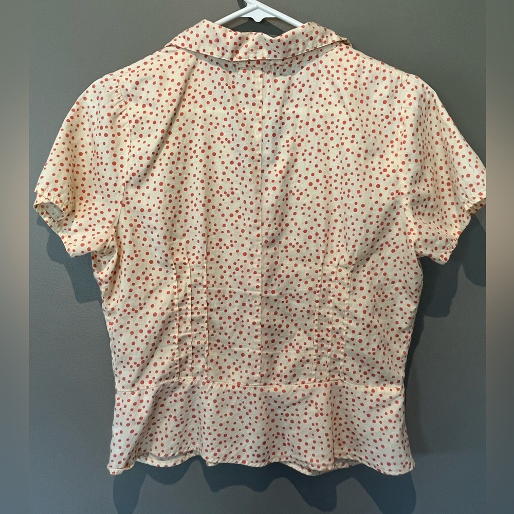 Polka dot short sleeve blouse by April Cornell - Picture 7 of 8